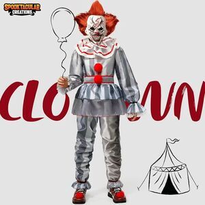 Scary Clown Costume Halloween Kids, LARGE 10-12 Spooktacular Creations  Cosplay